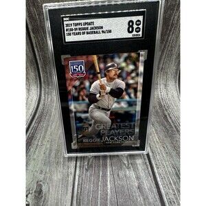 2019 TOPPS UPDATE #150-59 REGGIE JACKSON 150 YEARS OF BASEBALL 96/150 SGC 8